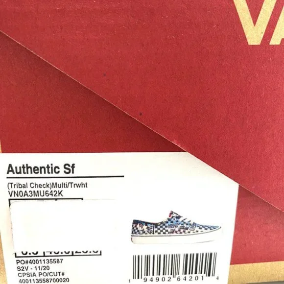 💖MEGA SALE💖Vans SF Tribal Check Multi Blue Canvas Sneakers Women's VN0A3MU642K - Picture 3 of 11
